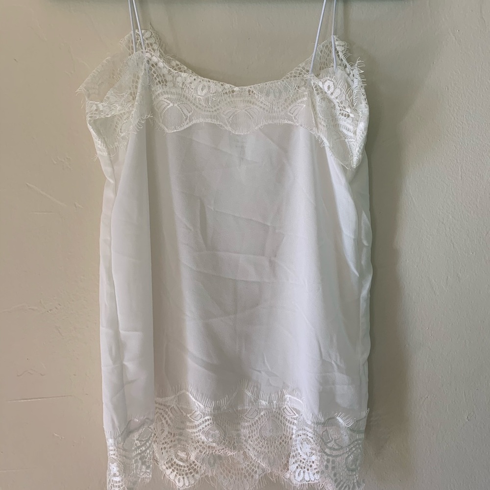 WHITE SILK LACE CAMI - Picture 4 of 6